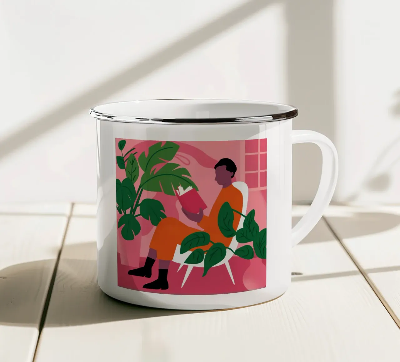 Musa della giungla fucsia tazza in smalto da Mossy Pigment