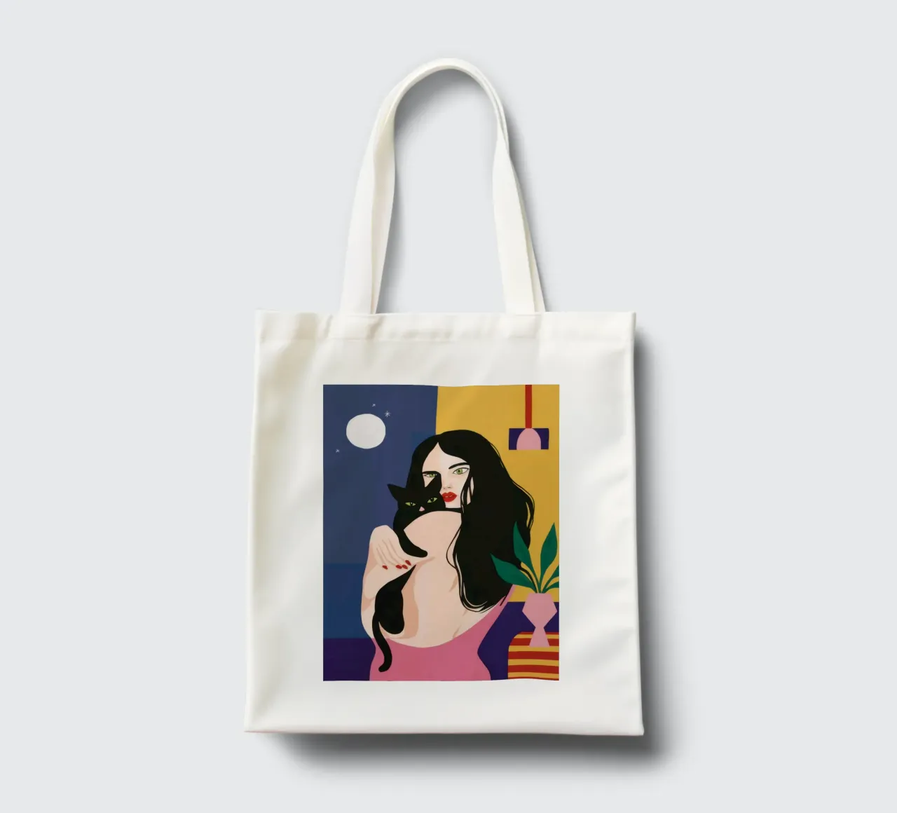 Chat noir au clair de lune tote bag de Lune Dreams