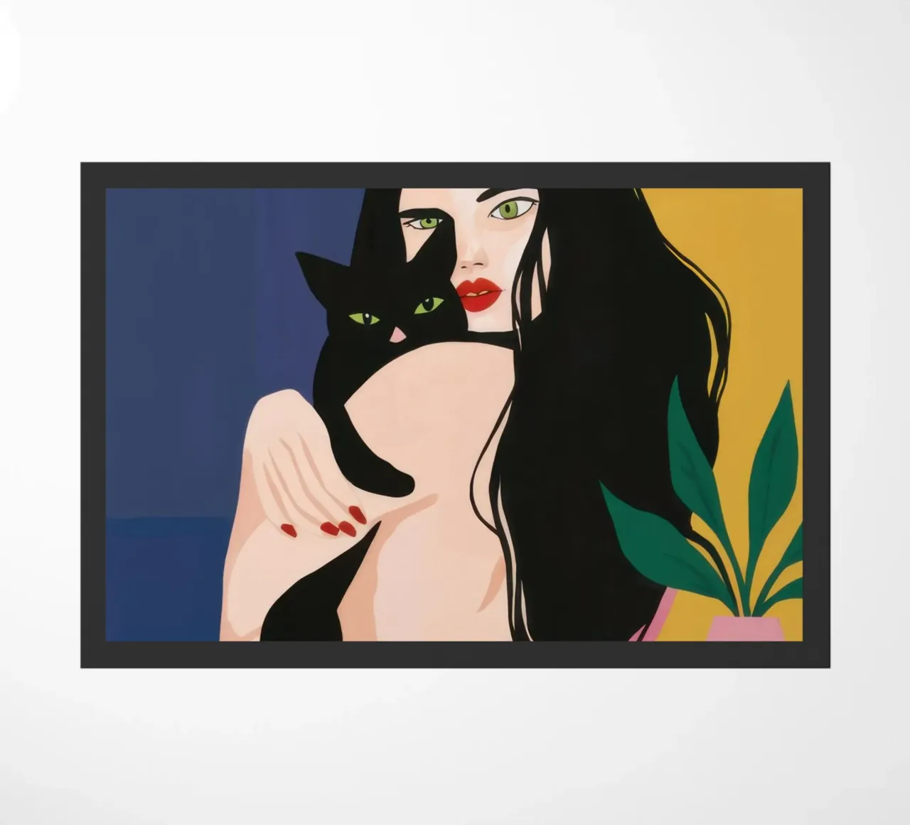 Gatto nero al chiaro di luna zerbino da Lune Dreams