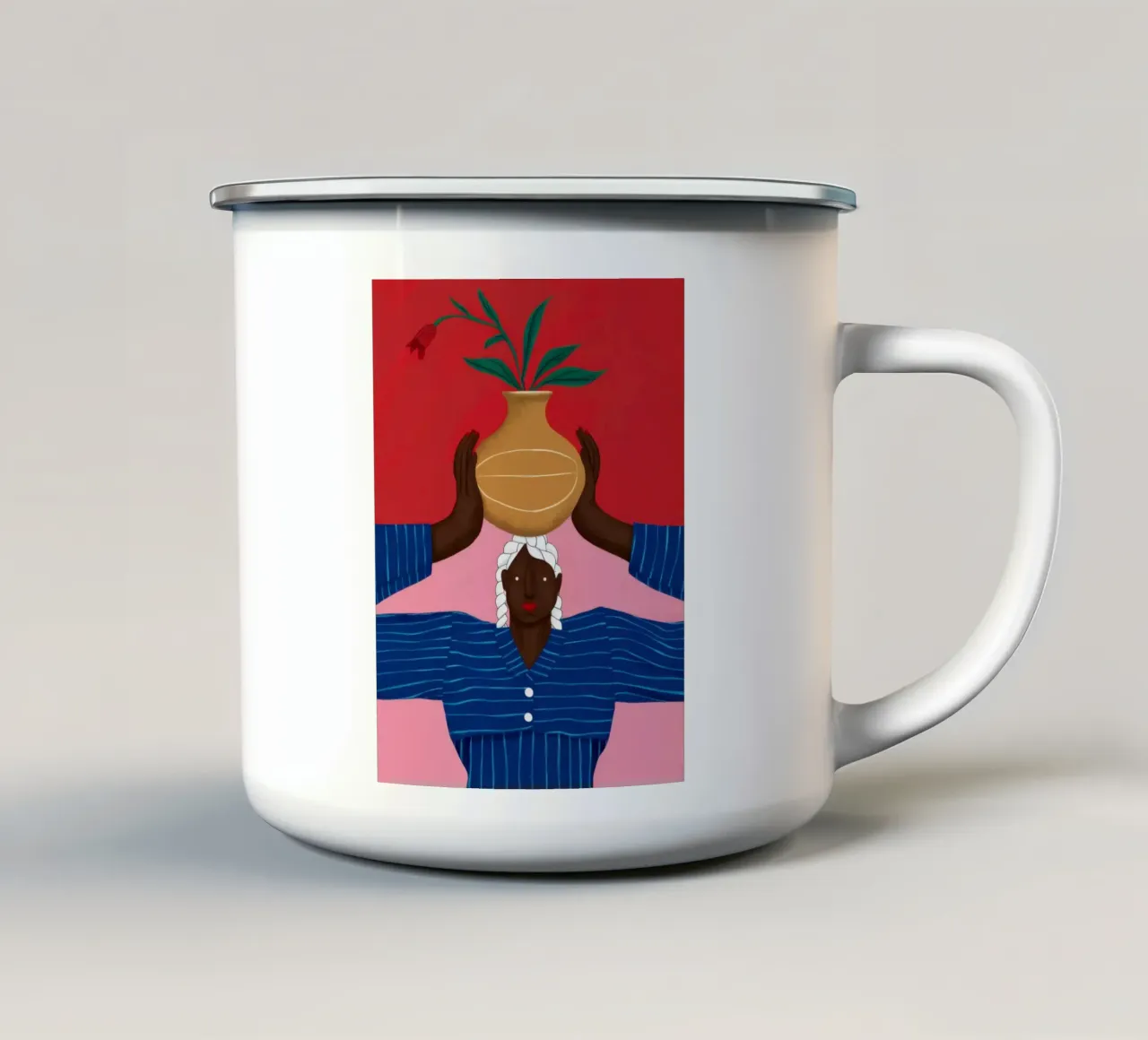 Vaso cremisi Abbraccio tazza in smalto da Monuments Fire
