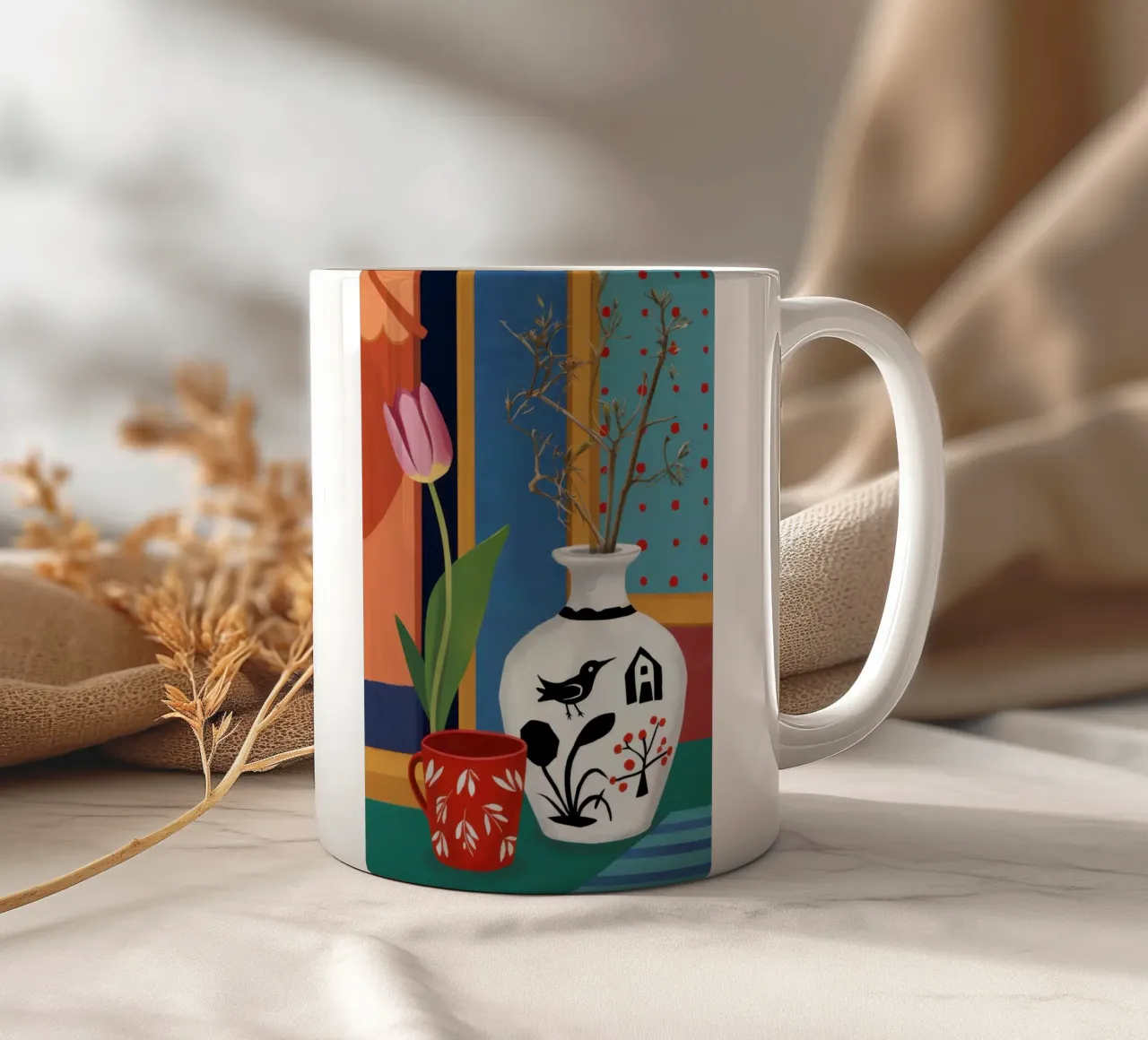 Vaso a forma di uccello estroso tazza in ceramica da Arcane Lines