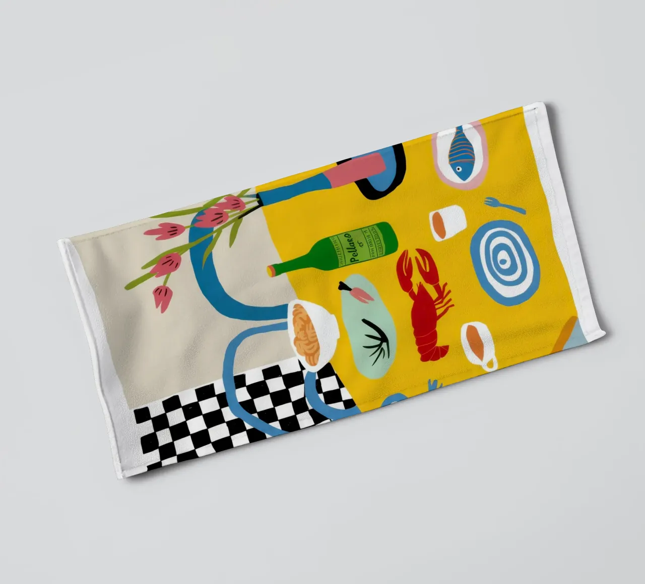 Checkered Bistro Still Life towel by Hollow Years