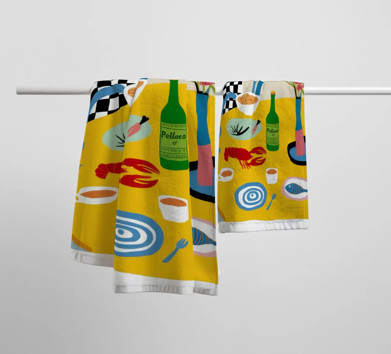 Checkered Bistro Still Life towel by Hollow Years
