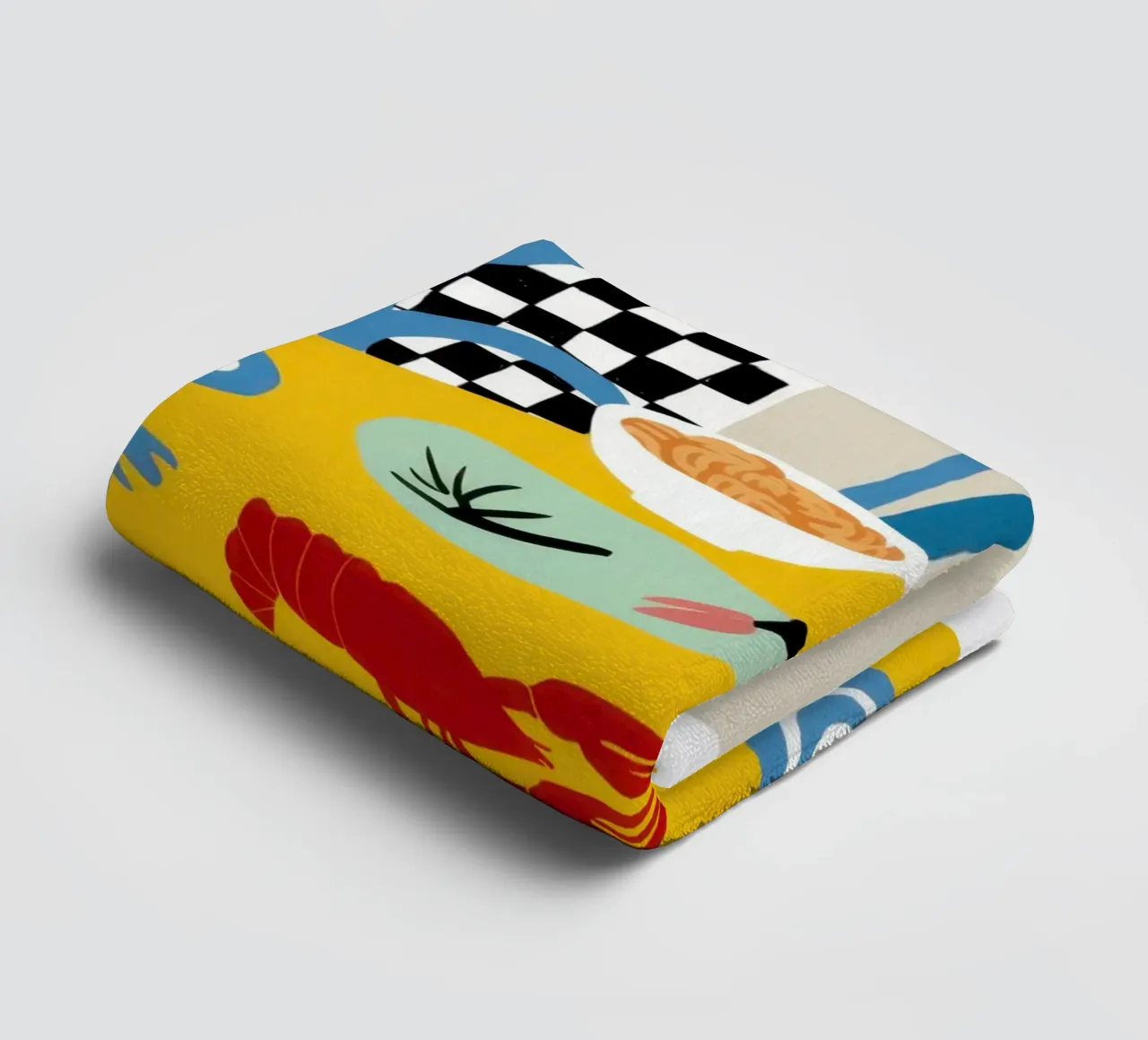 Checkered Bistro Still Life towel by Hollow Years