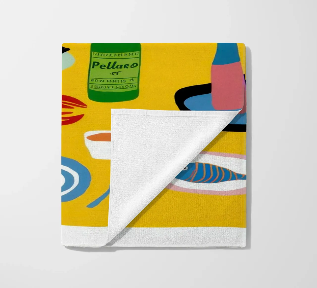 Checkered Bistro Still Life beach towel by Hollow Years