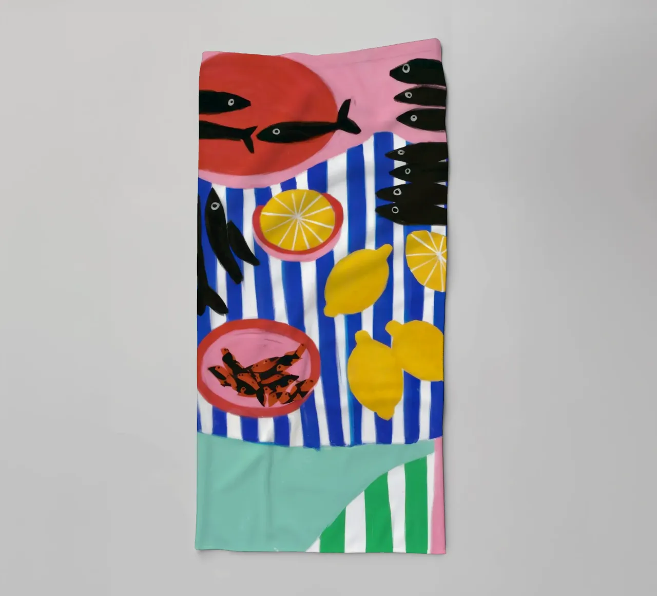Gestreept visfeest badhanddoek van Arcane Lines