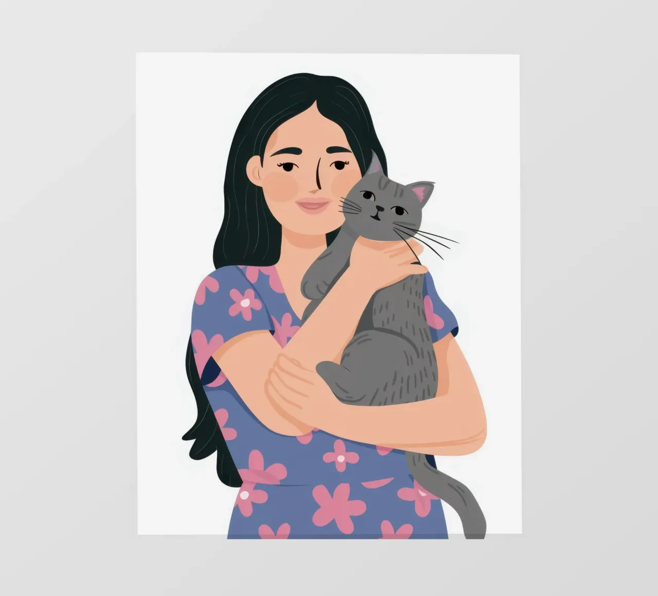 Donna con gatto in braccio pellicola backlit da Lune Dreams