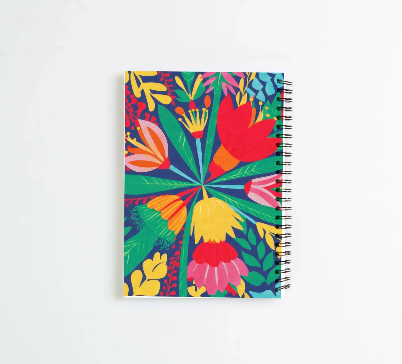Symmetrical Floral Kaleidoscope spiral notebook by Monuments Fire