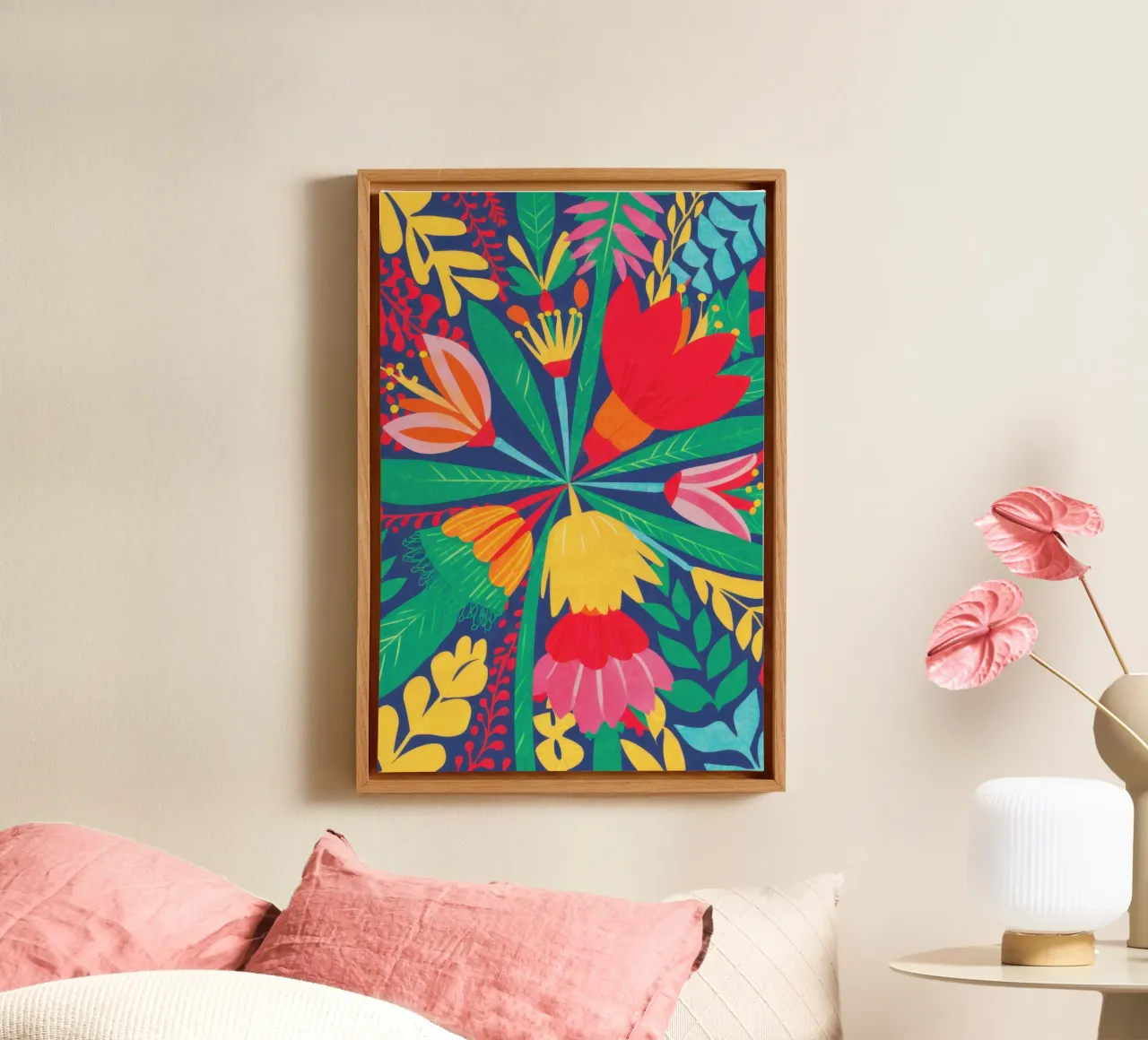 Symmetrical Floral Kaleidoscope canvas by Monuments Fire