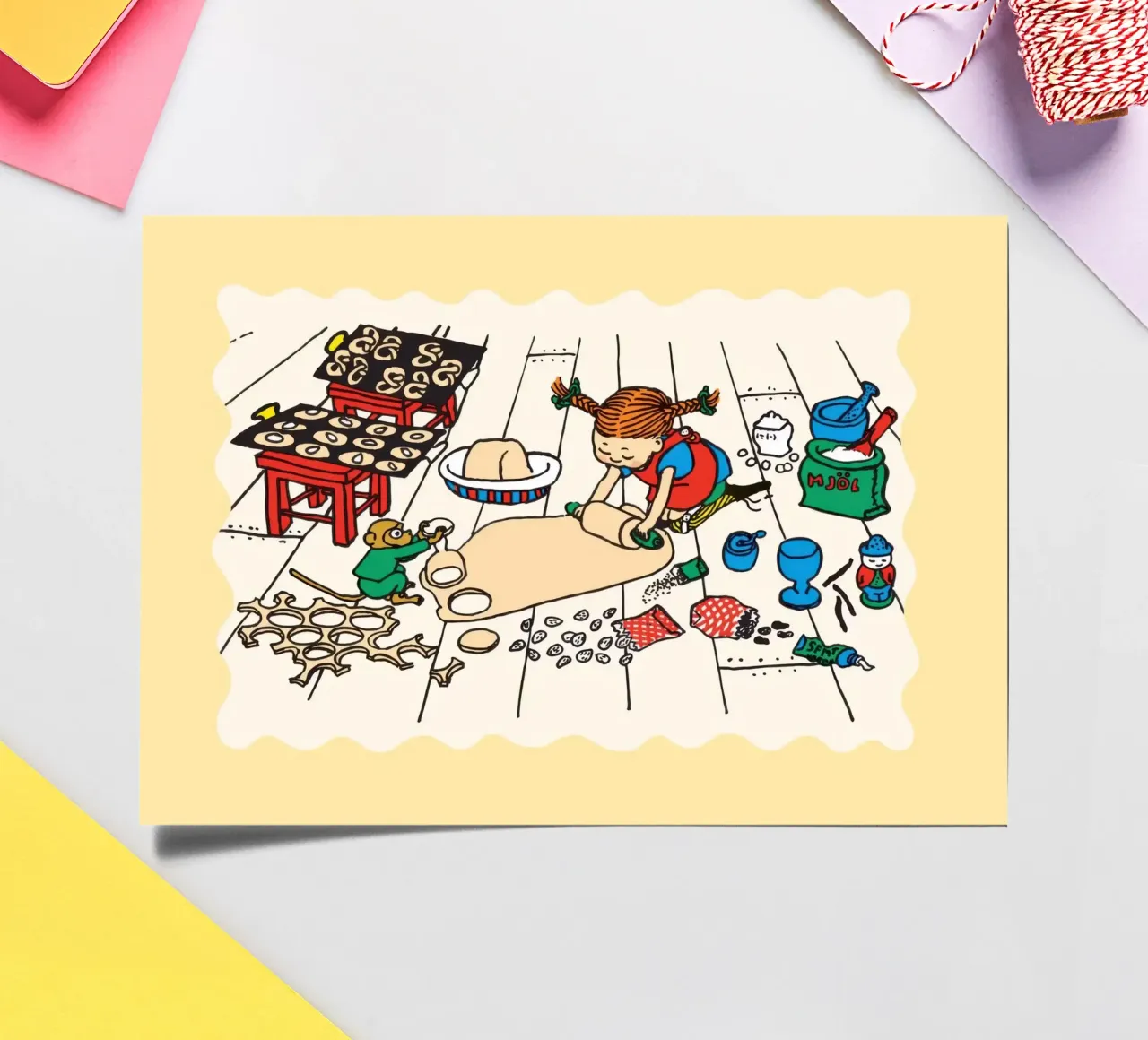 Pippi Langstrumpf backt Stickerbogen von Earl Beeman
