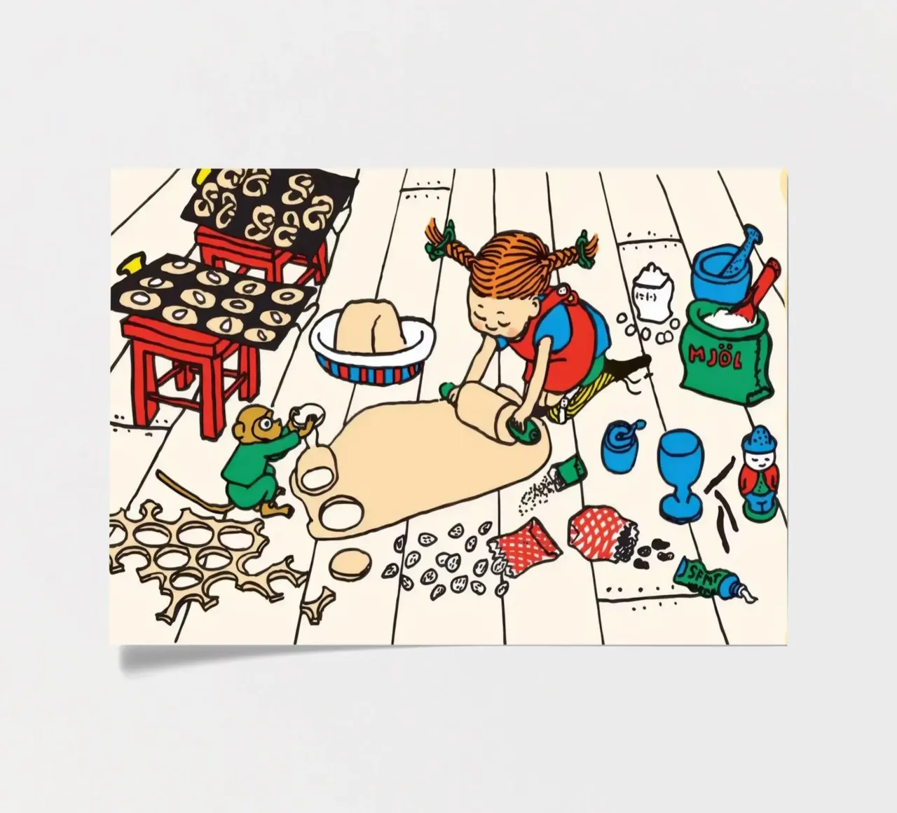 Pippi Langstrumpf backt Stickerbogen von Earl Beeman