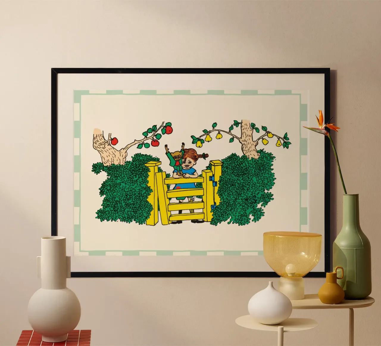 Pippi Calzelunghe in giardino carta hahnemühle da Earl Beeman