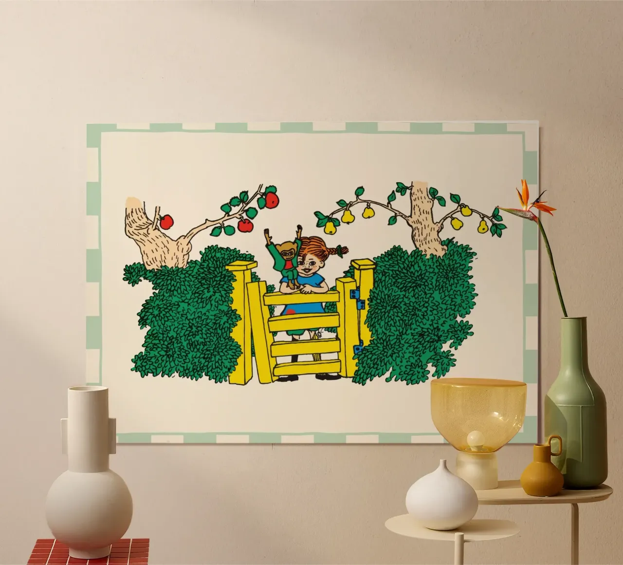 Pippi Calzelunghe in giardino carta hahnemühle da Earl Beeman