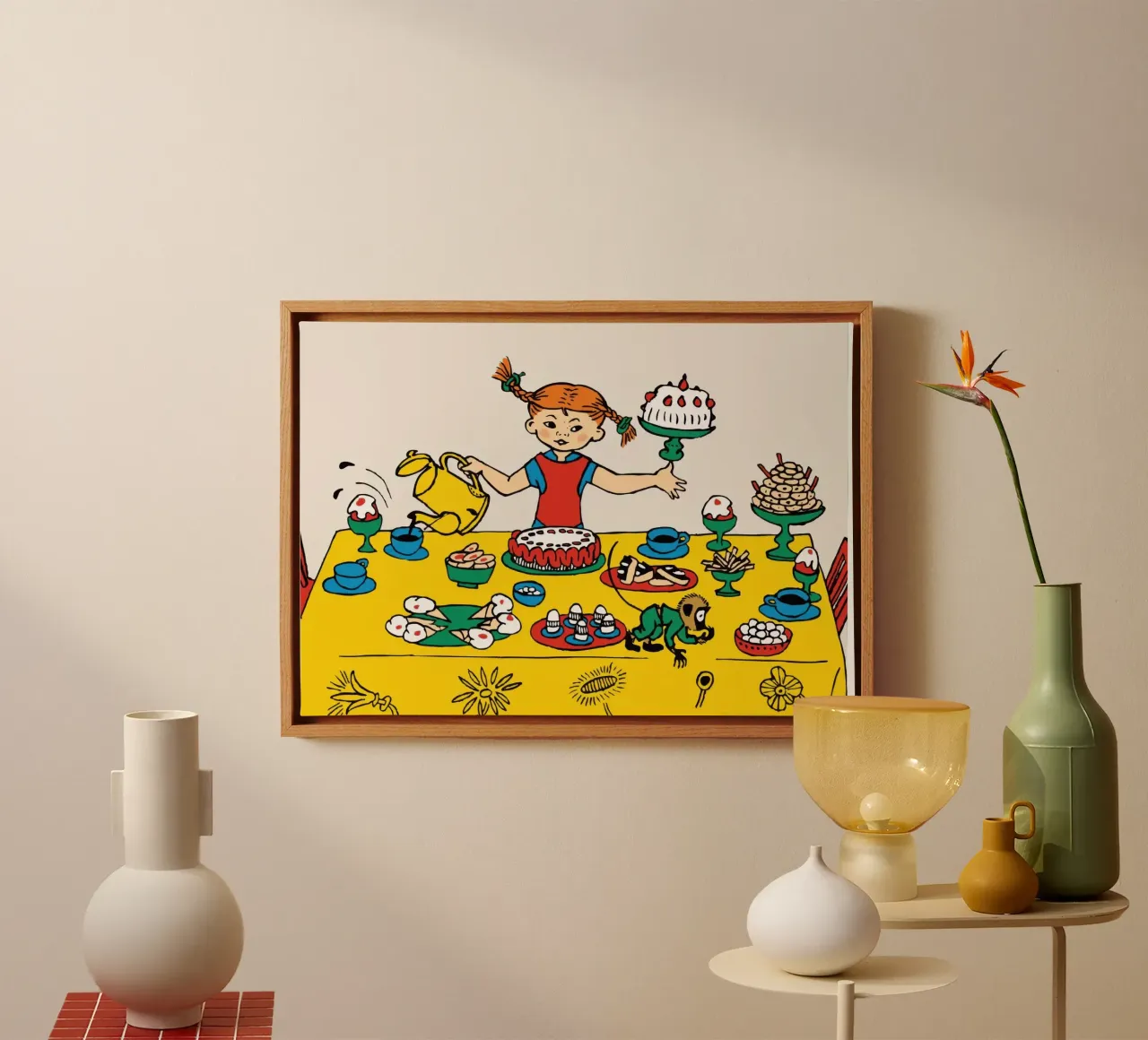 Pippi Calzelunghe e la festa tela con Cornice a cassetta da Earl Beeman