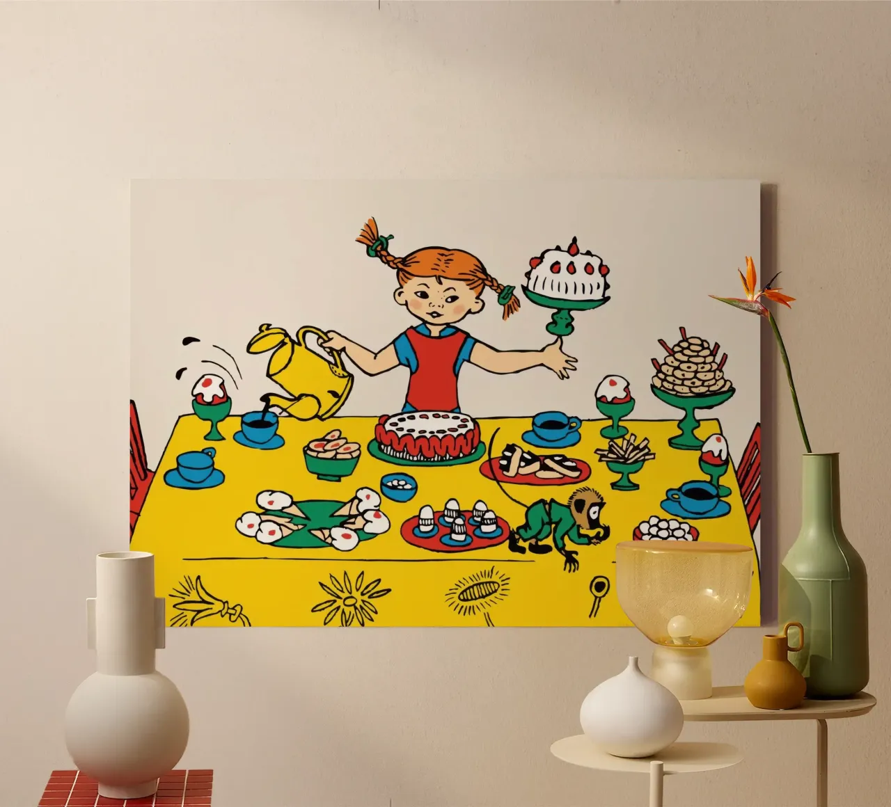 Pippi Calzelunghe e la festa tela con Cornice a cassetta da Earl Beeman