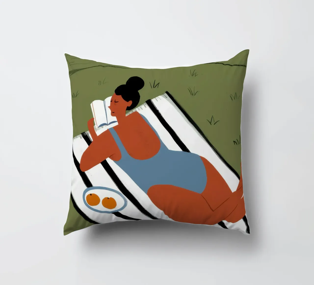 Siesta per bagnanti a righe cuscino da Mossy Pigment