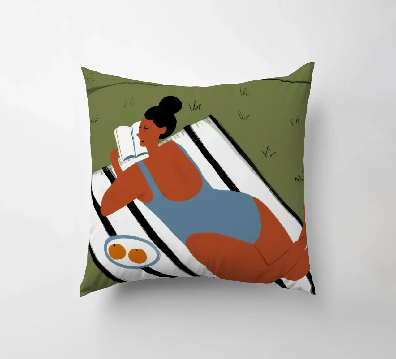 Siesta per bagnanti a righe cuscino da Mossy Pigment