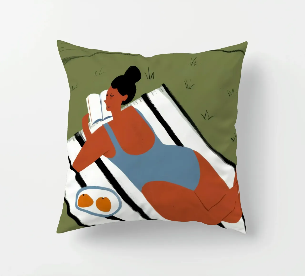 Siesta per bagnanti a righe cuscino da Mossy Pigment