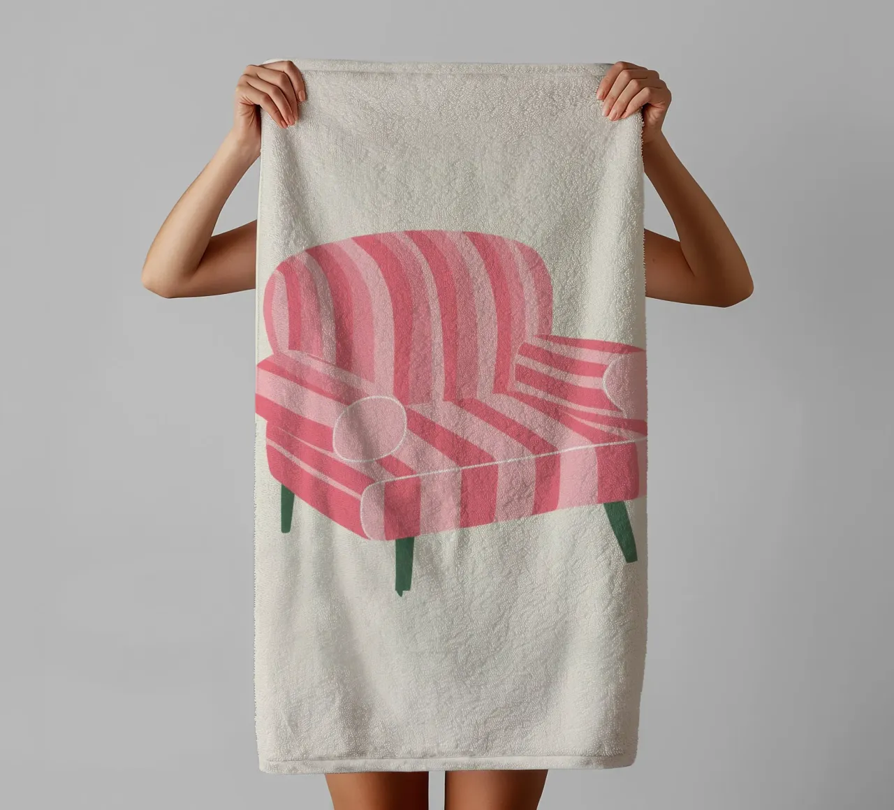 Poltrona a righe rosa asciugamano da bagno da Lune Dreams