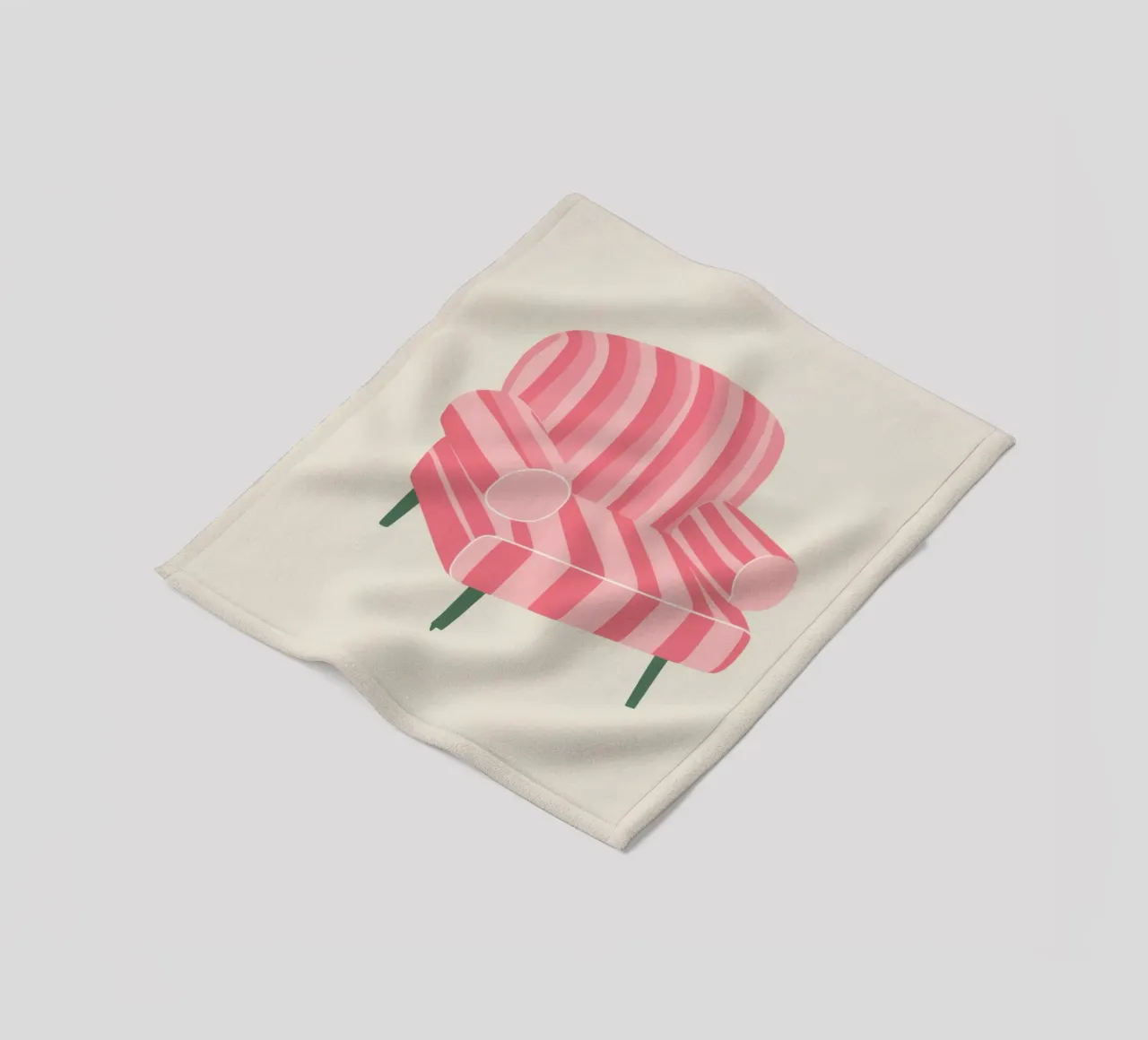 Poltrona a righe rosa coperta in pile da Lune Dreams