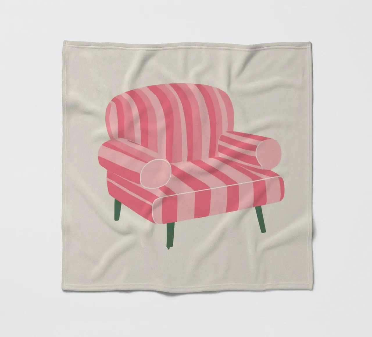 Poltrona a righe rosa coperta in pile da Lune Dreams