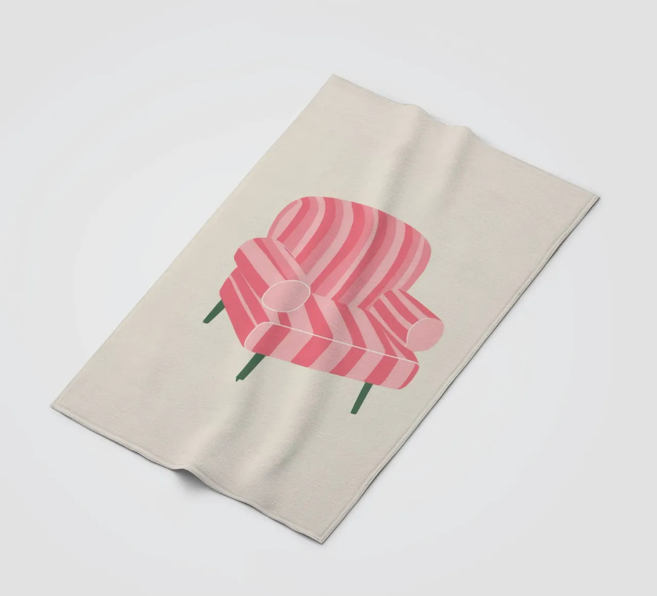 Poltrona a righe rosa coperta in pile da Lune Dreams