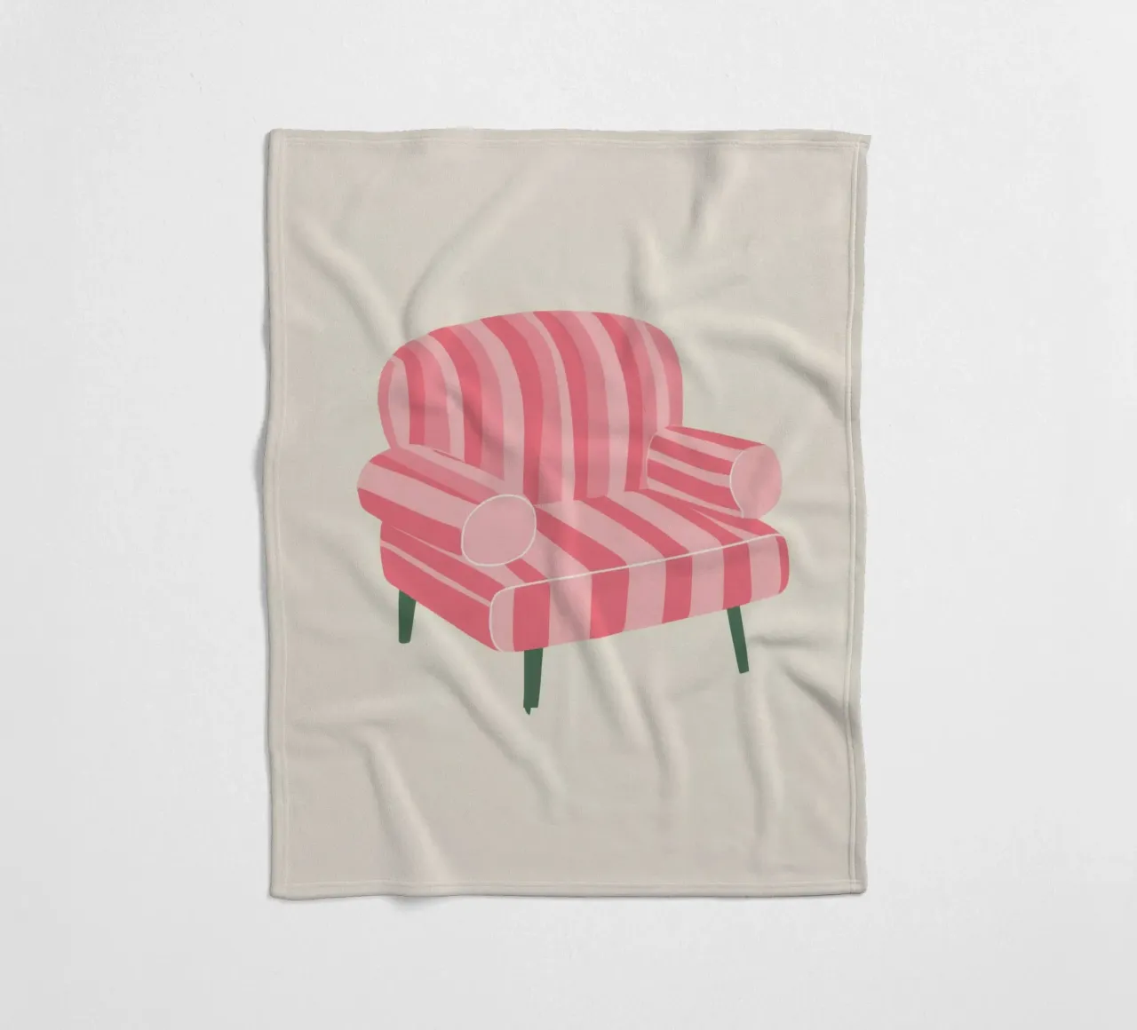Poltrona a righe rosa coperta in pile da Lune Dreams