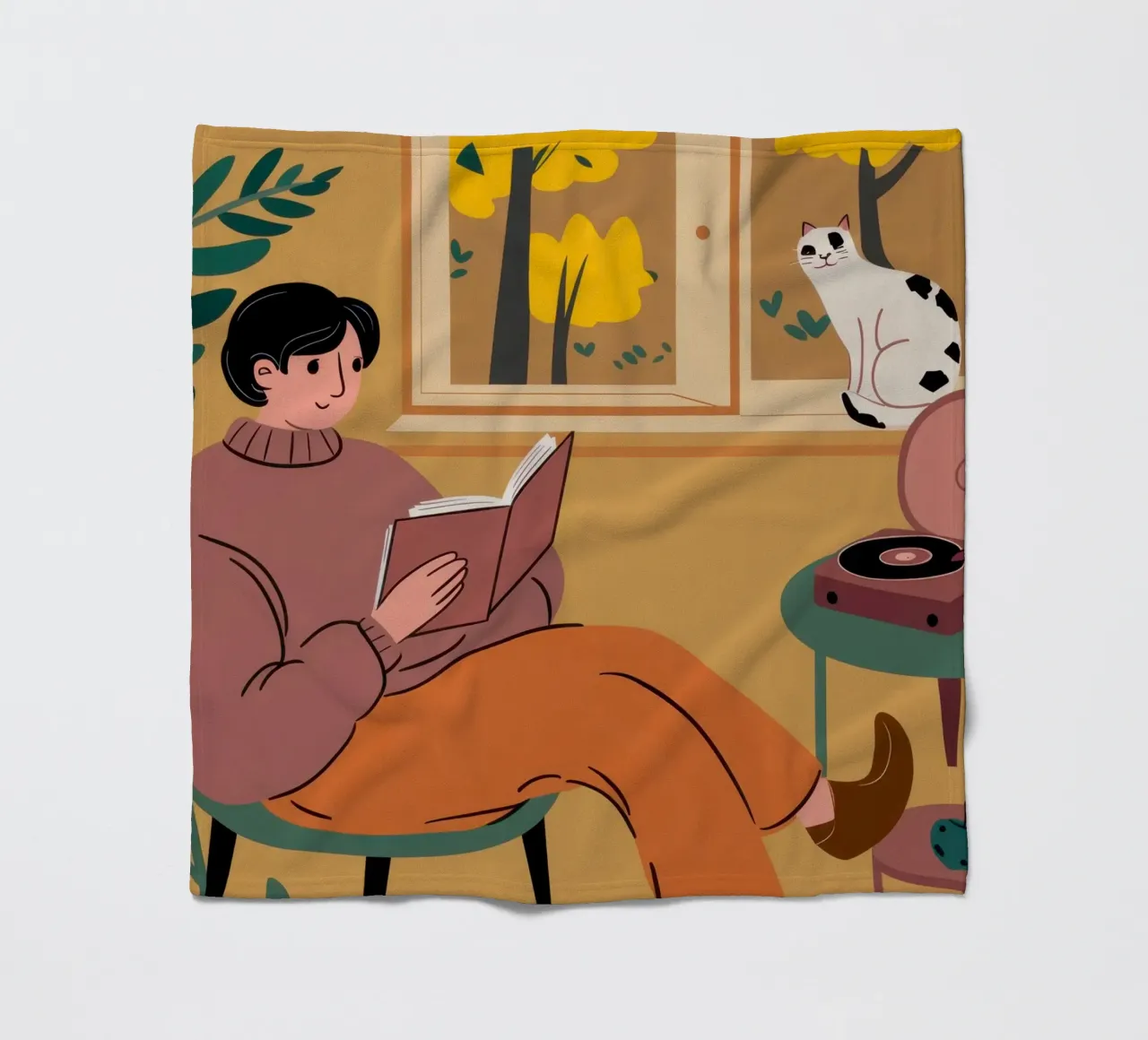 Analog Afternoon Harmony fleece blanket by Mossy Pigment