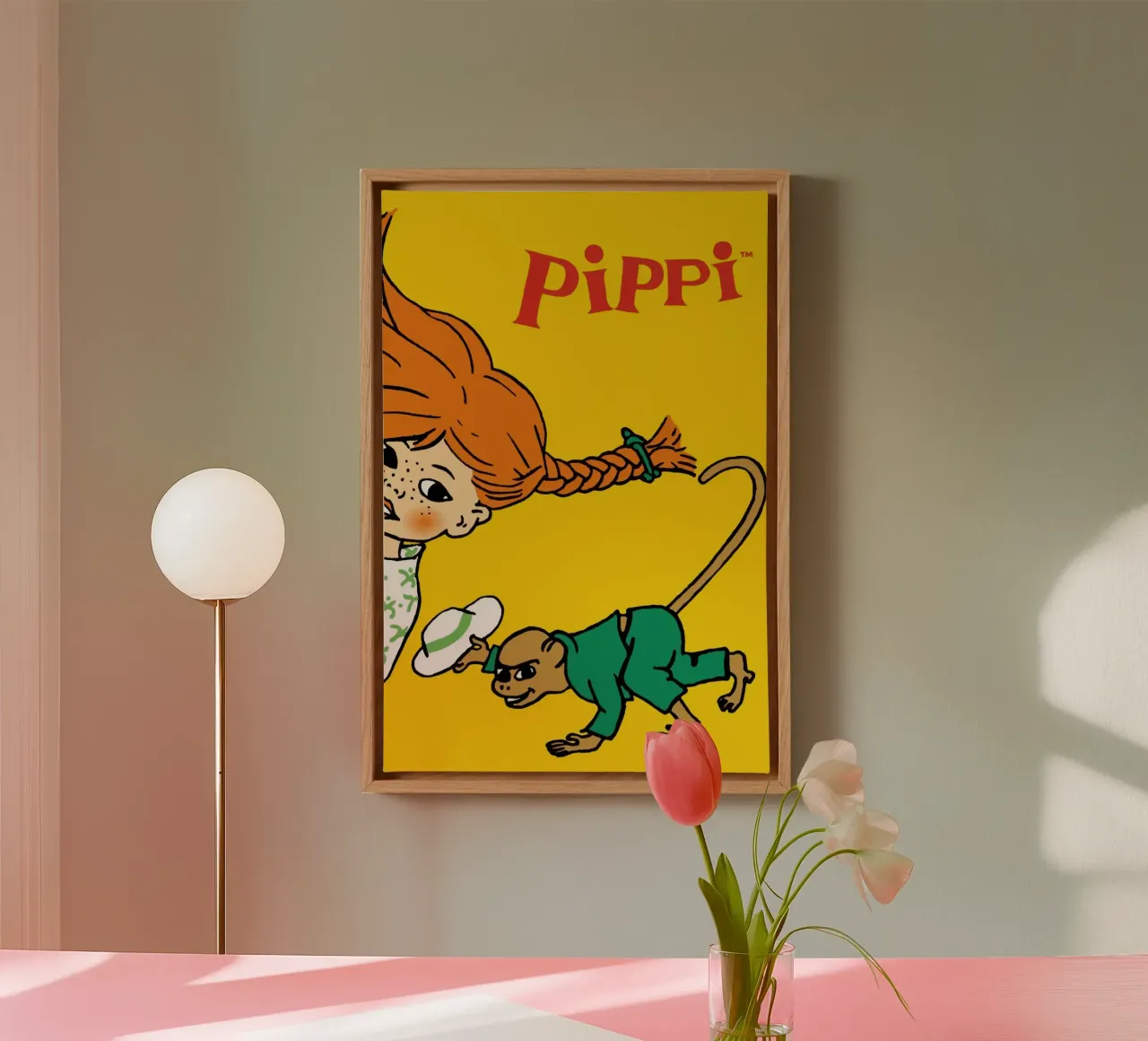 Pippi Calzelunghe e il signor Nilsson tela con Cornice a cassetta da Earl Beeman