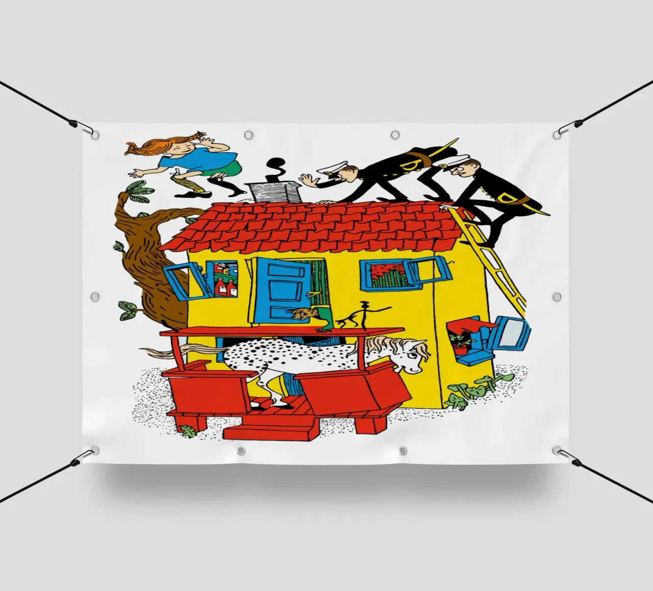 Pippi Calzelunghe e i poliziotti telo in pvc da Earl Beeman