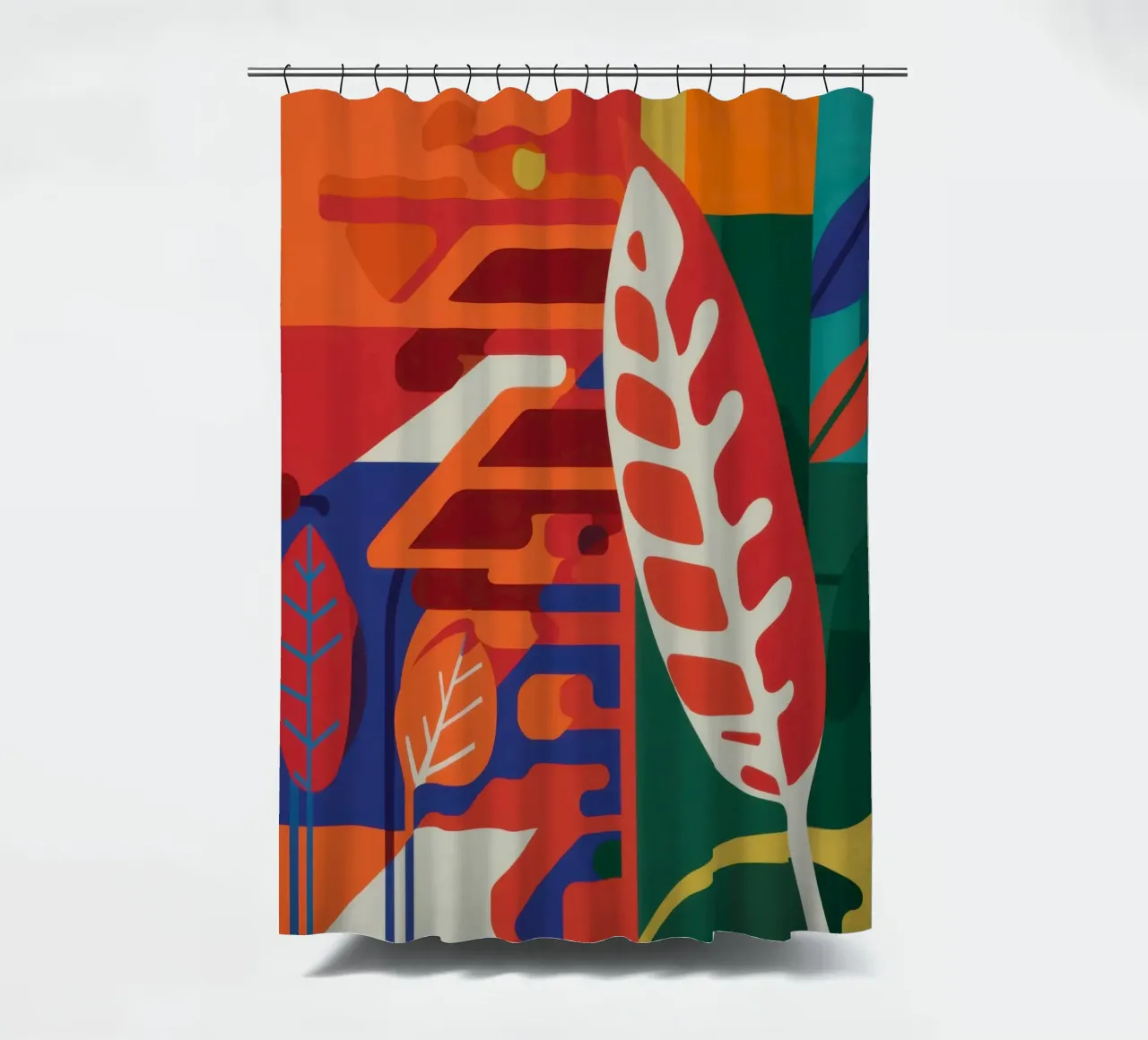 Feathered Leaf Form shower curtain by Arcane Lines