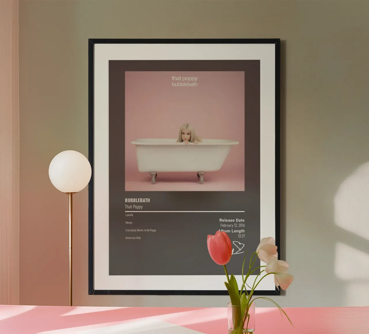 Bubblebath BY That Poppy poster con telaio in legno da DGUnder
