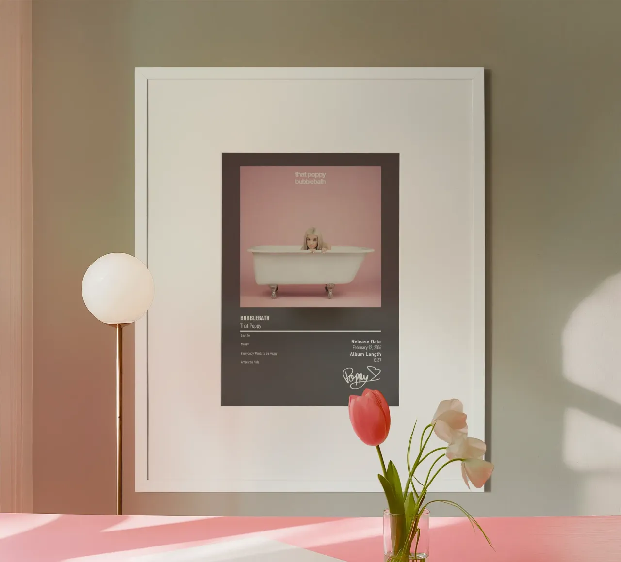 Bubblebath BY That Poppy poster con telaio in legno da DGUnder