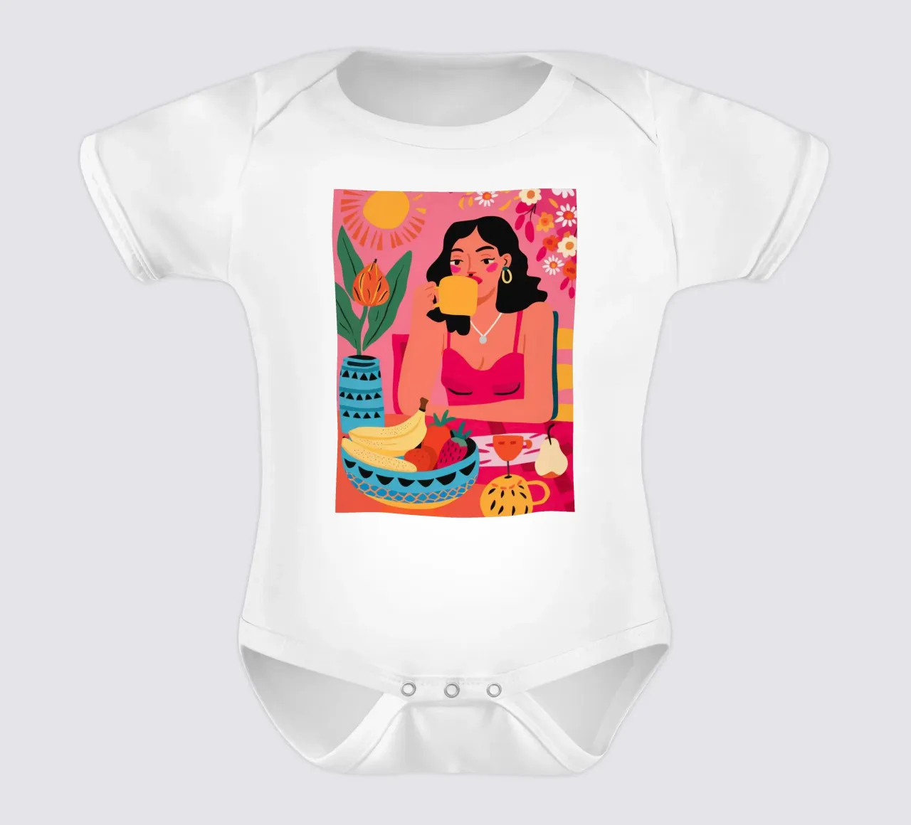 Sole e banane body neonato maniche corte da Lune Dreams