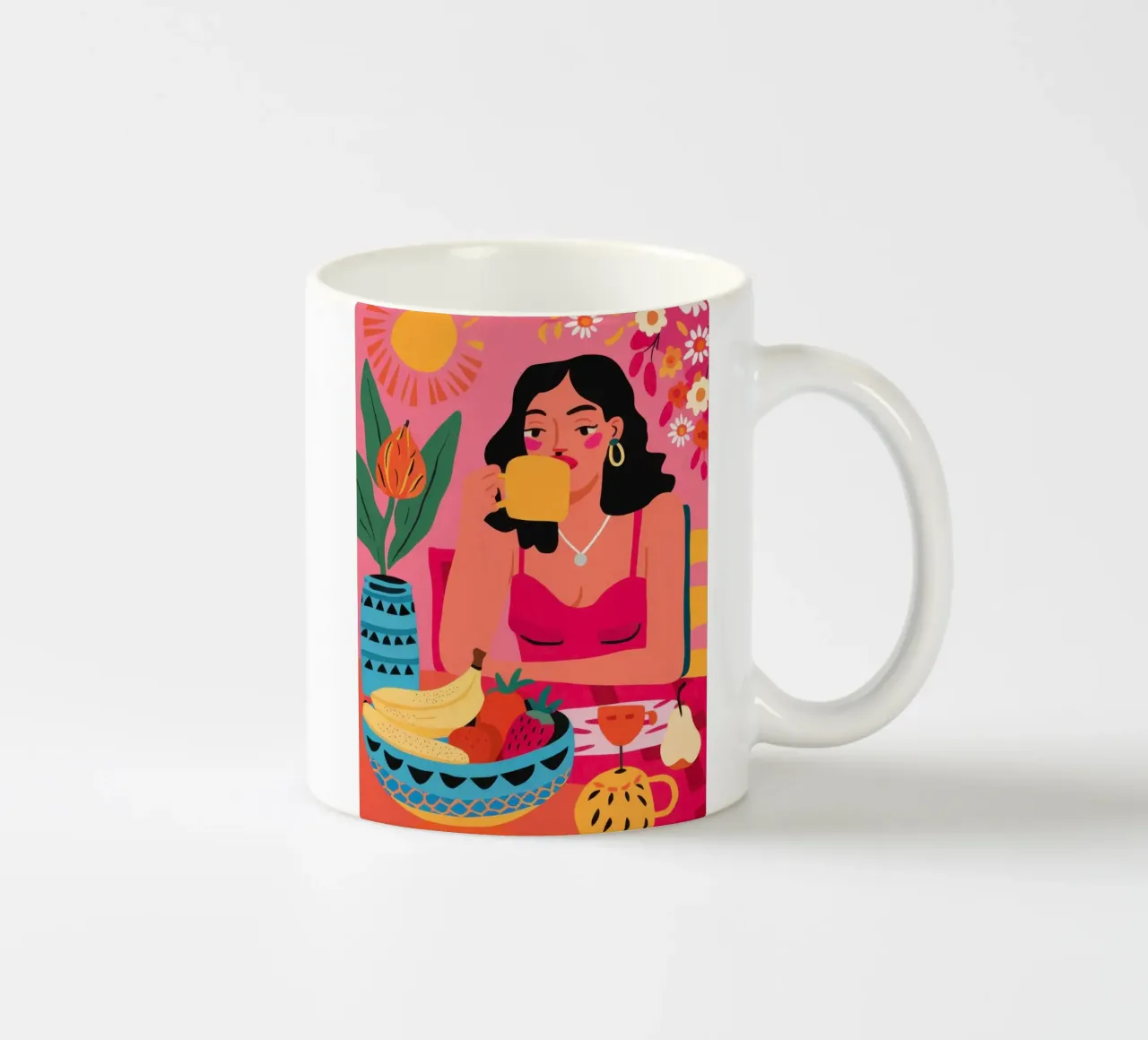 Sole e banane tazza in ceramica da Lune Dreams