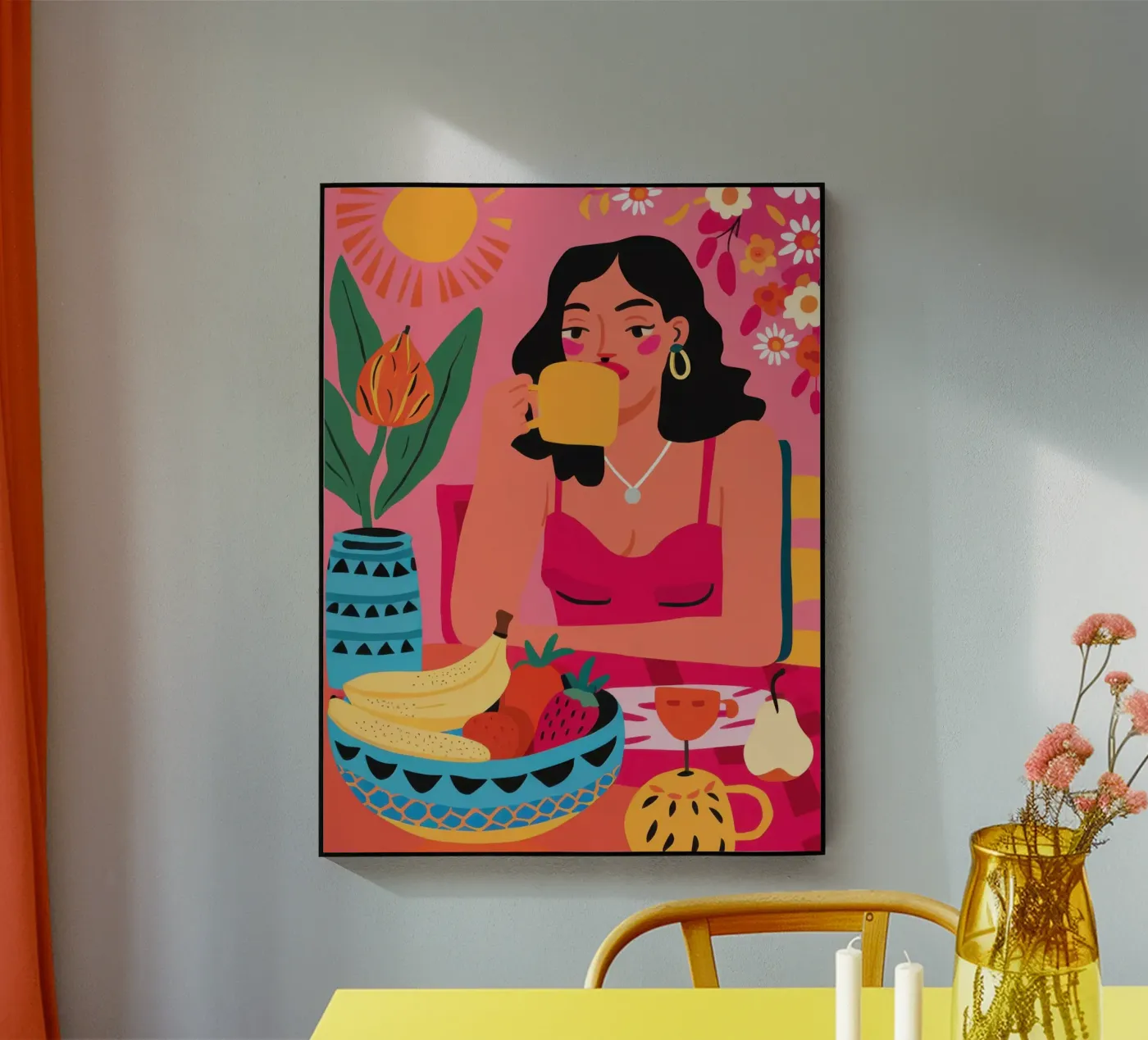 Soleil et bananes plexiglas de Lune Dreams