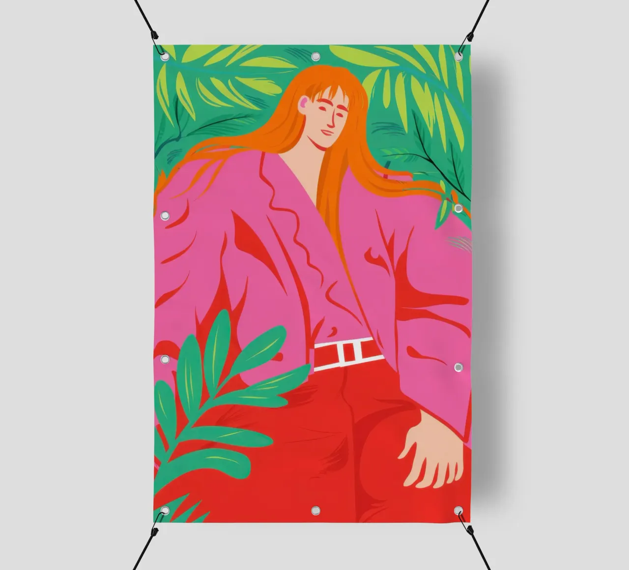 Dichiarazione di moda fucsia telo in pvc da Mossy Pigment