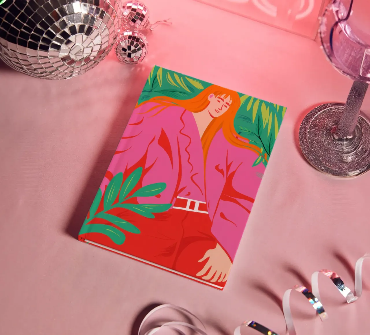 Fuchsia Fashion Statement notebook by Mossy Pigment