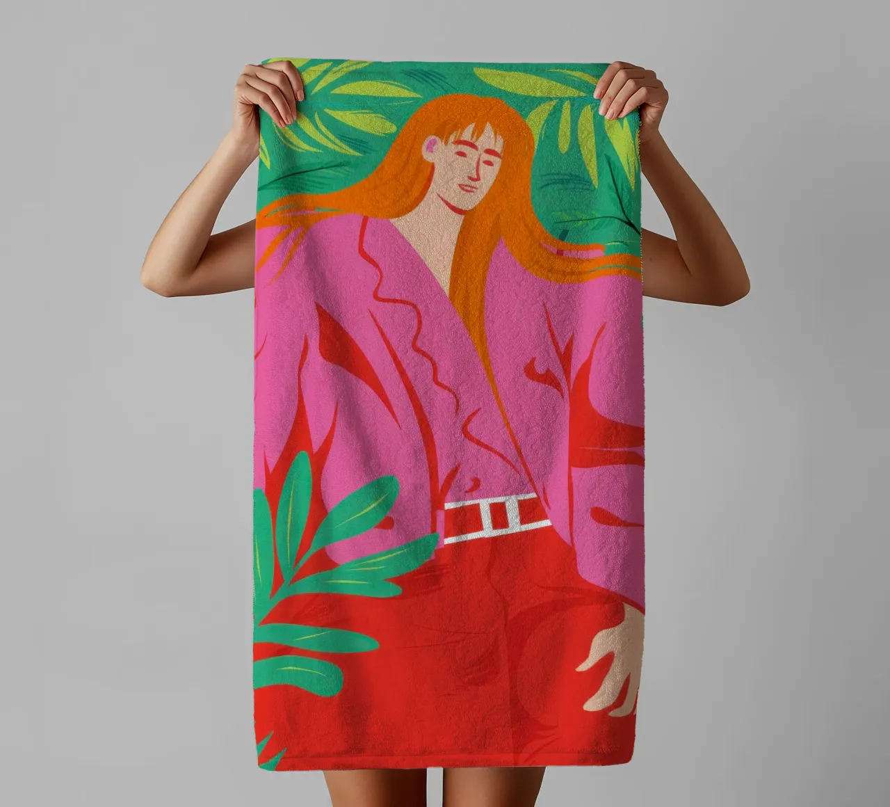 Fuchsia Fashion Statement serviette de bain de Mossy Pigment