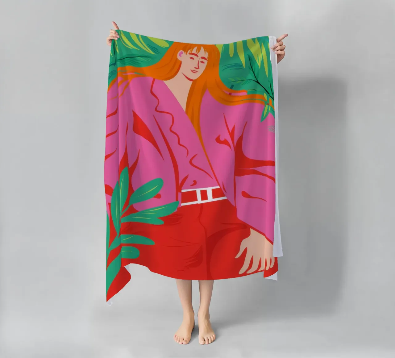 Dichiarazione di moda fucsia telo mare da Mossy Pigment