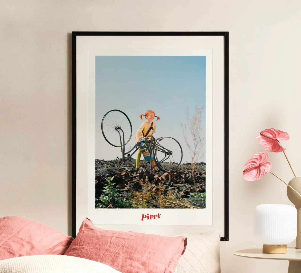 Pippi Calzelunghe e la sua bicicletta carta hahnemühle da Earl Beeman