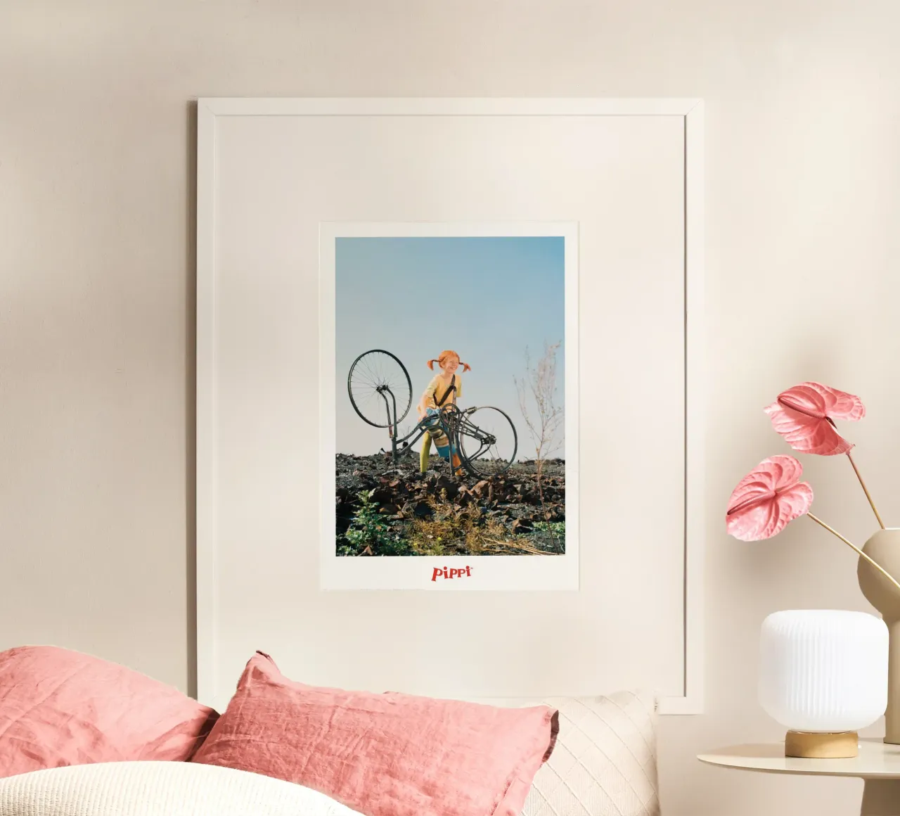 Pippi Calzelunghe e la sua bicicletta carta hahnemühle da Earl Beeman