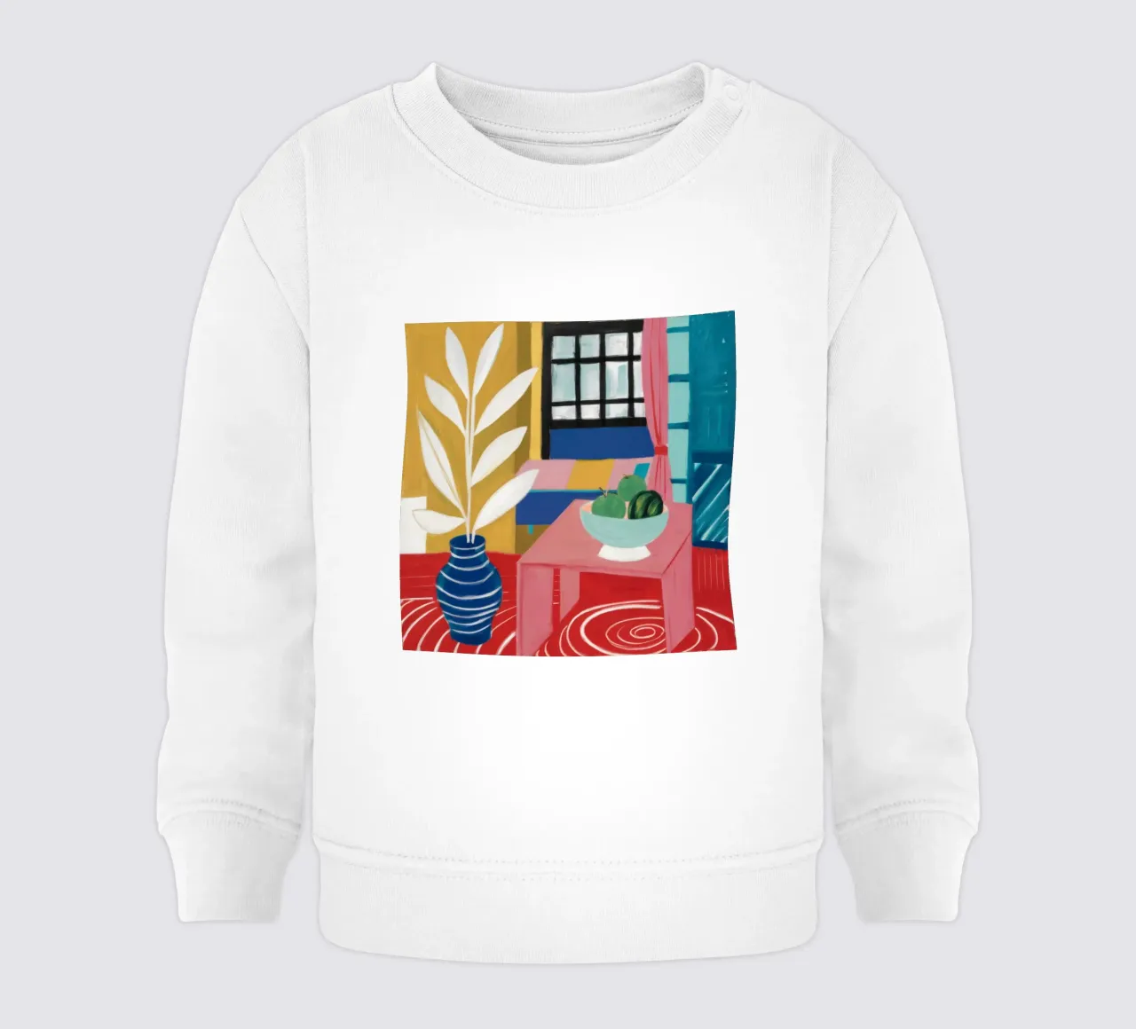 Gelassenes, verglastes Interieur Baby Sweatshirt von Arcane Lines