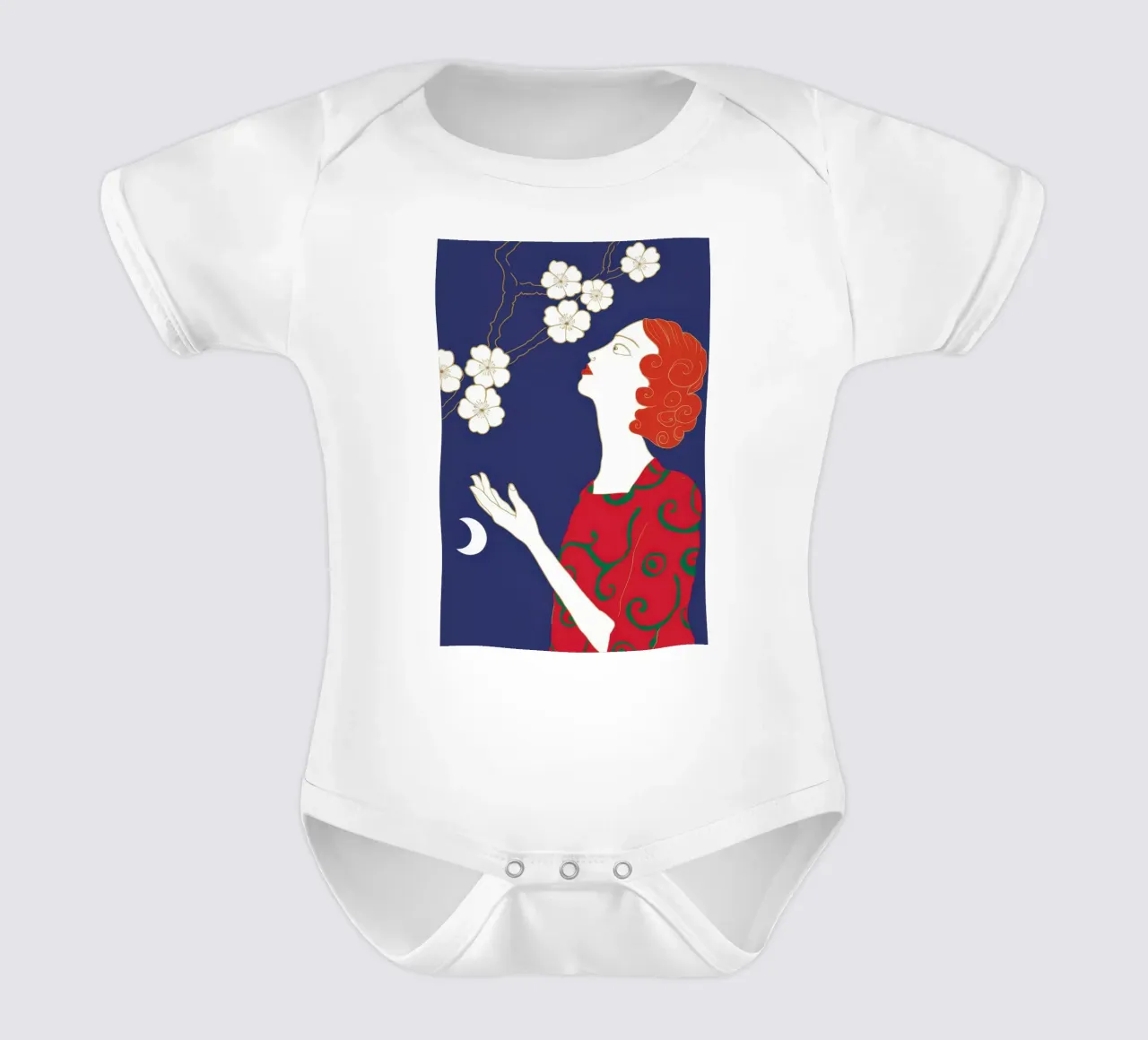 Sguardo di fiori celesti body neonato maniche corte da Hollow Years