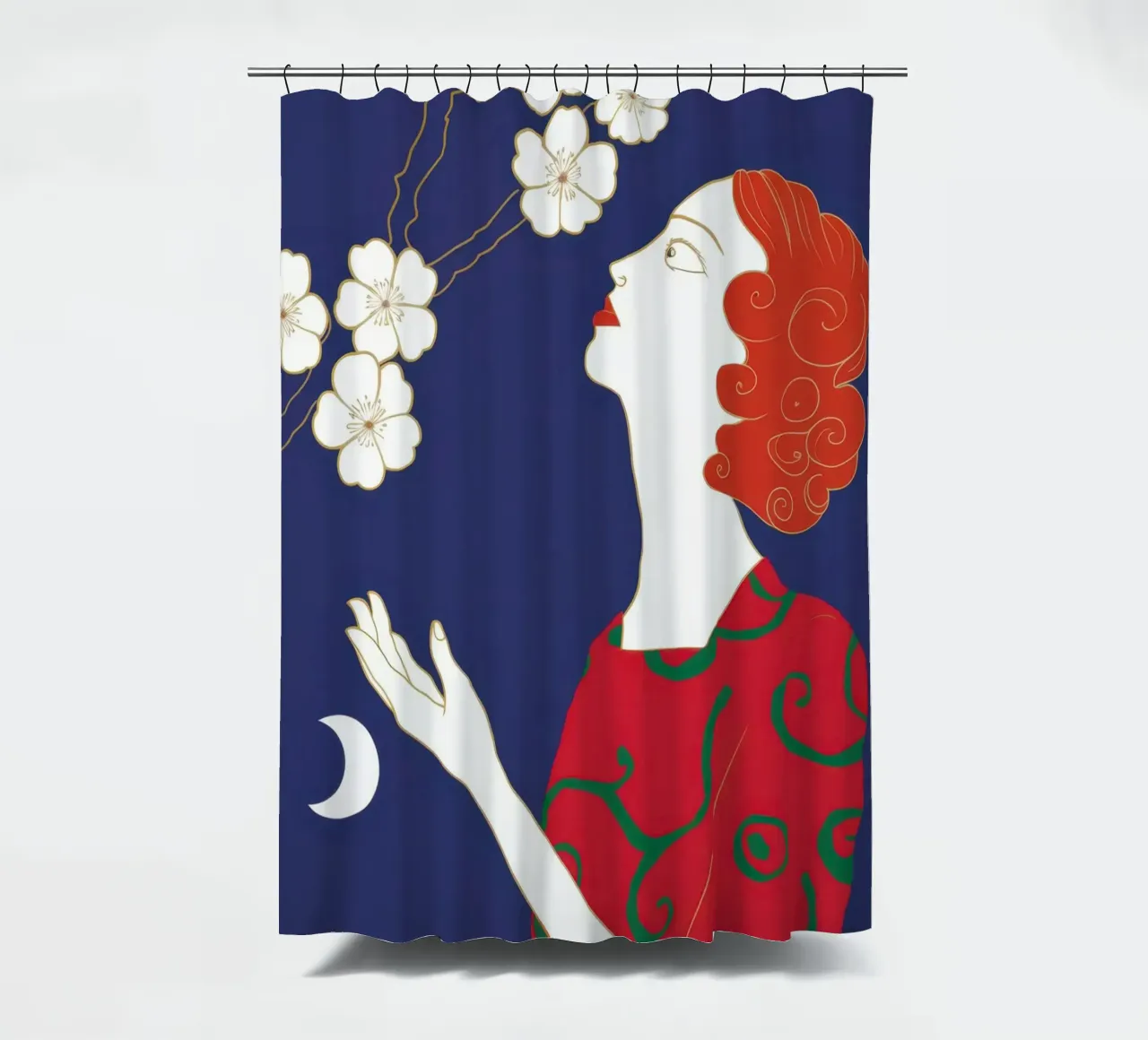 Sguardo di fiori celesti tenda da doccia da Hollow Years