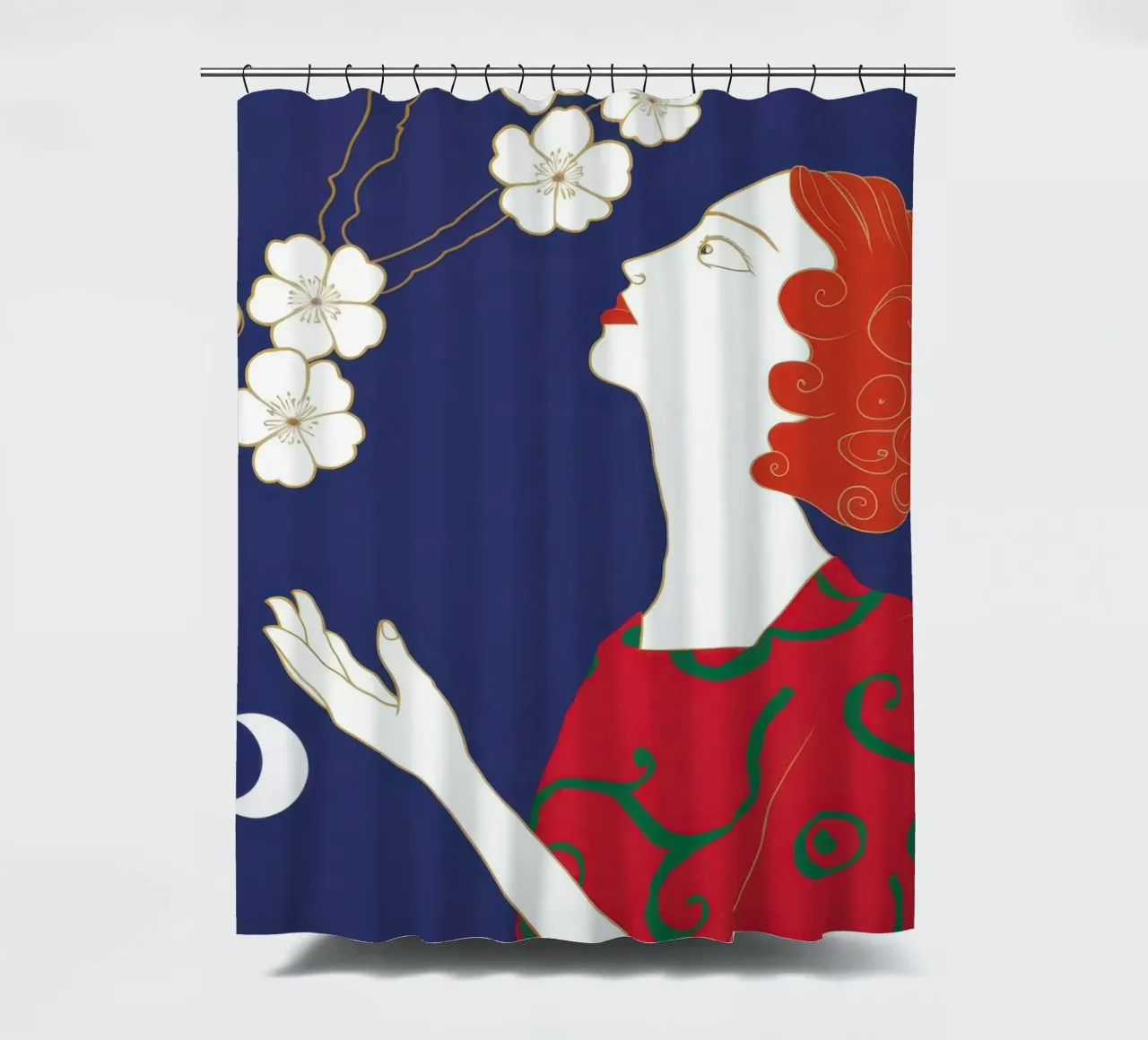 Sguardo di fiori celesti tenda da doccia da Hollow Years