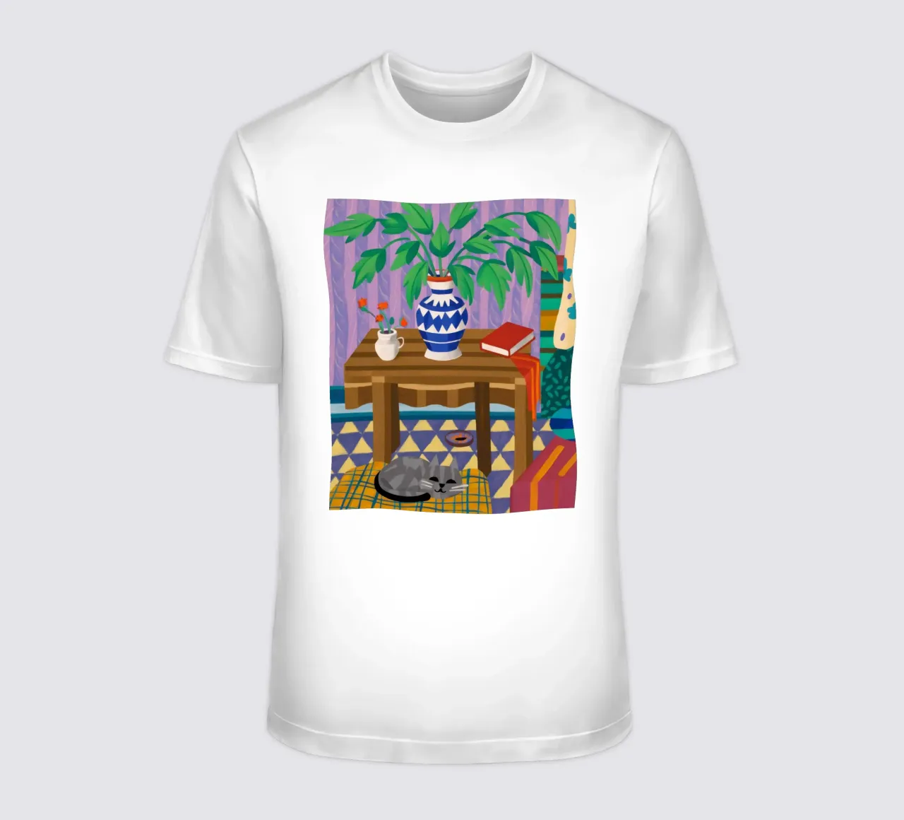Sommeil félin sous la table t-shirt de Arcane Lines