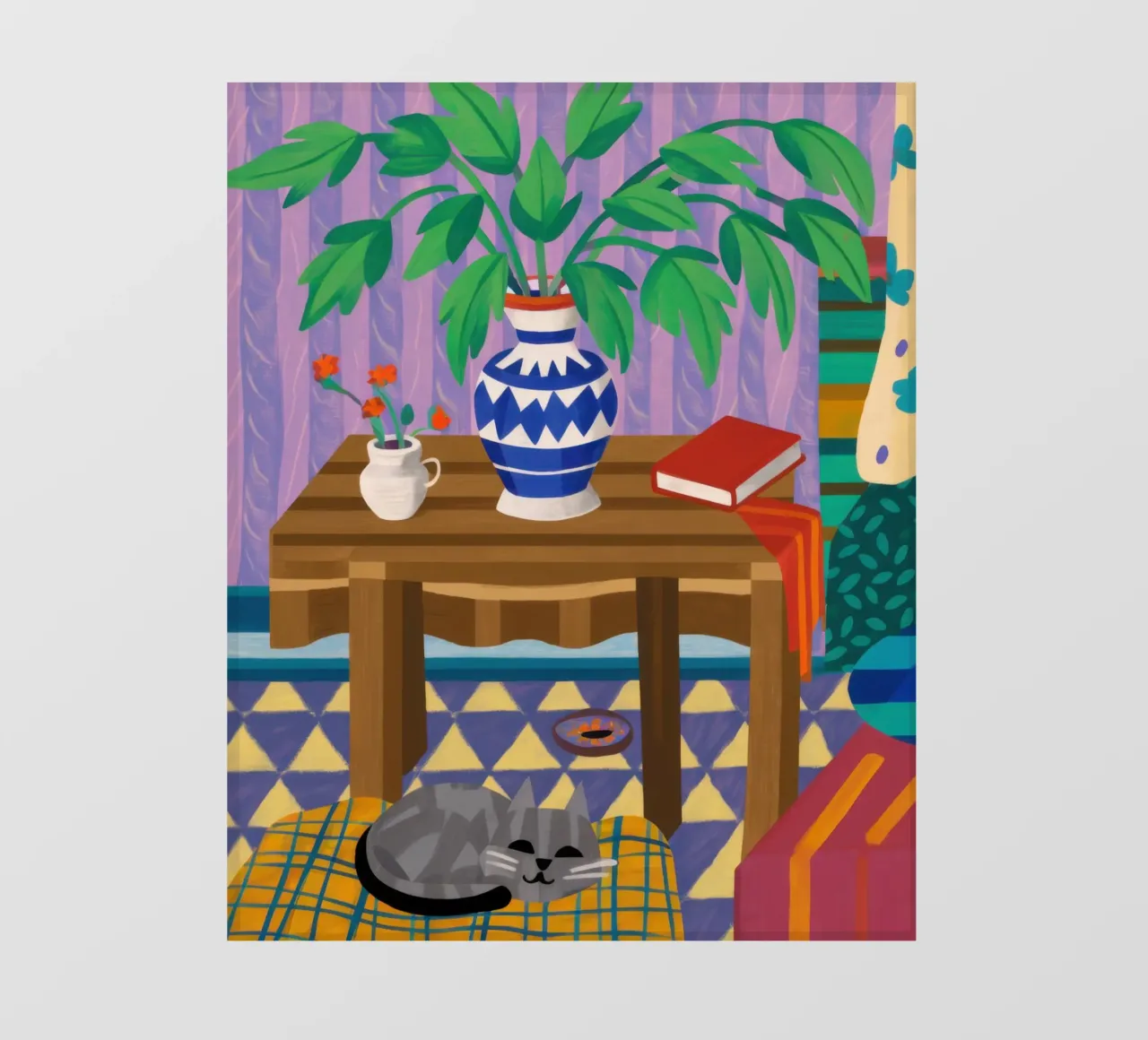 Under Table Feline Slumber photo wallpaper by Arcane Lines