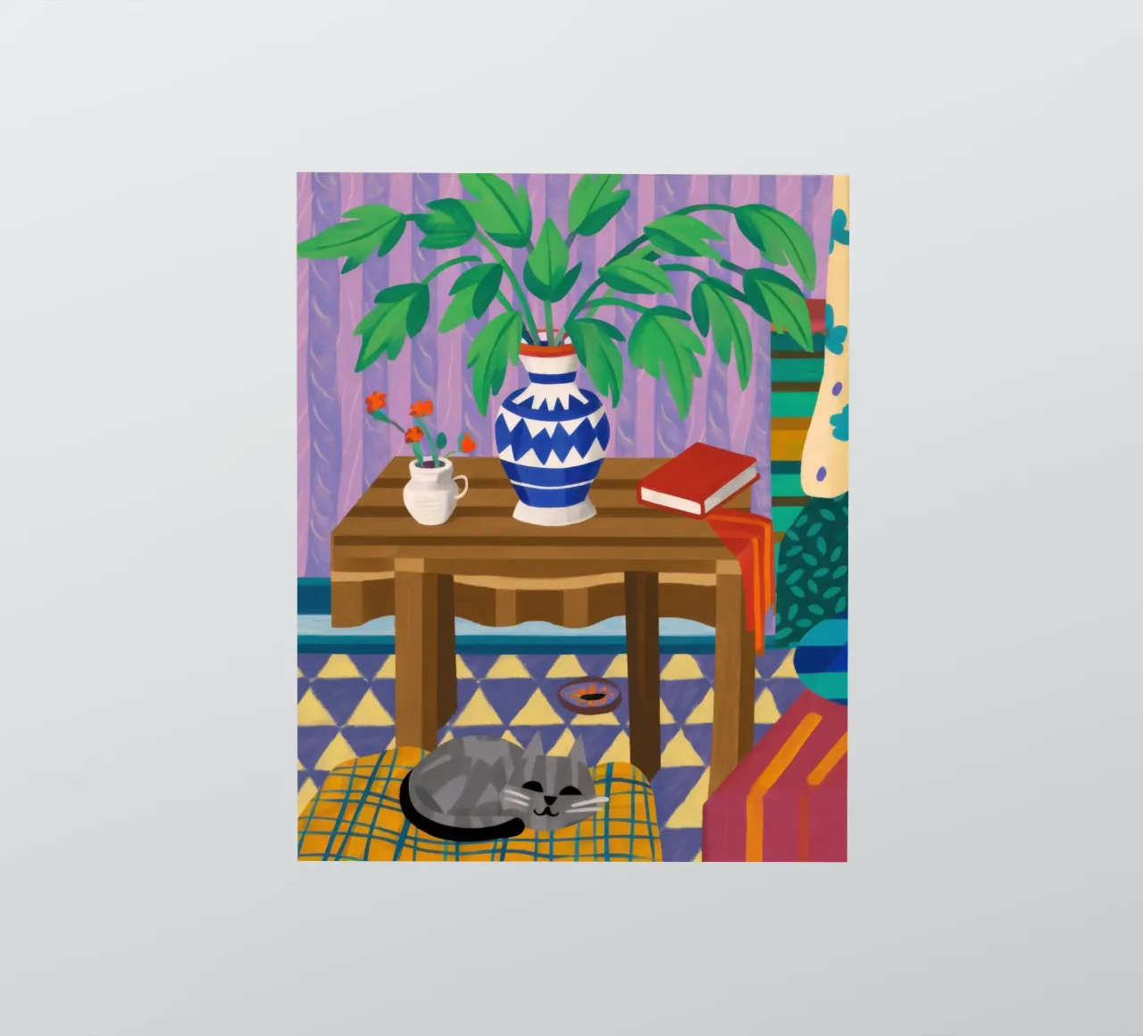 Under Table Feline Slumber sticker by Arcane Lines