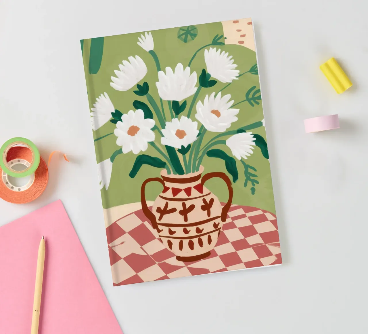 Daisy Pitcher Stillness notebook by Lune Dreams